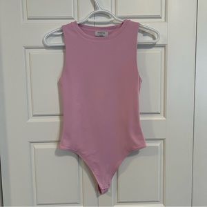 Aritzia Babaton Pink Contour Muscle Bodysuit Tank